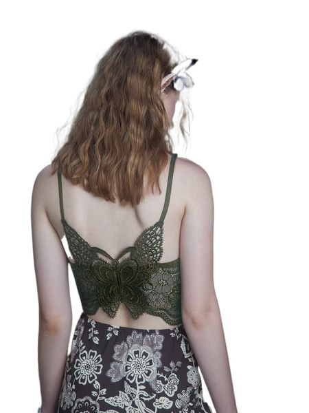 

romwe fairy grunge butterfly lace cami h9kh#, White