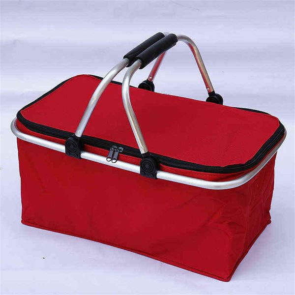 32L Picnic pieghevole Camping Lunch Bags Borsa termica isolata Cool Hamper Cestino portaoggetti Borsa da esterno Cestino da picnic portatile Y220524