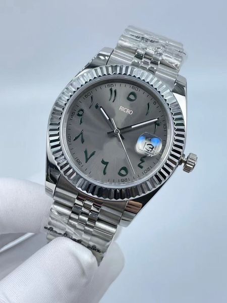 

watch automatic men's mechanical movement 41mm size 316 fine steel sports designer watch, Slivery;brown