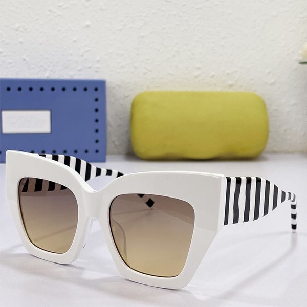

popular mens and womens well known brand luxury designer sunglasses g0966 rising cats eye plate frame modern fashion vacation travel uv prot, White;black