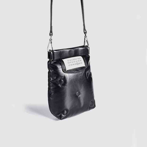 

leather simple mobile phone bag neck mini messenger bag men's leather small bag 220617
