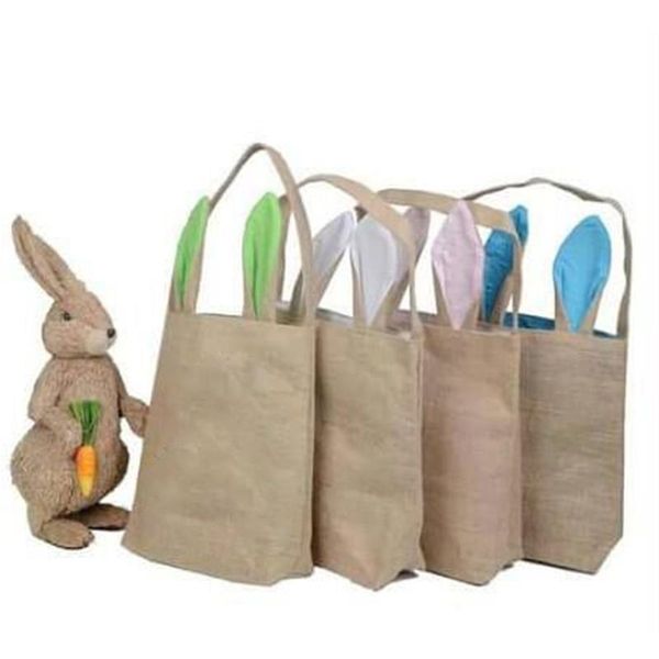 Geschenkverpackung 40pcs Osterkorb Bulk Ohr -Tasche für Kinder Burlhaft Jute Eimer Spielzeug Süßigkeit Aufbewahrung Handtasche Party DekorGift WrapGift