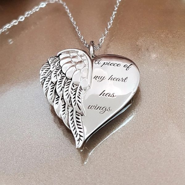 

collier lettres d'amour ailes ailes d'ange chaÃ®ne de clavicule, Silver