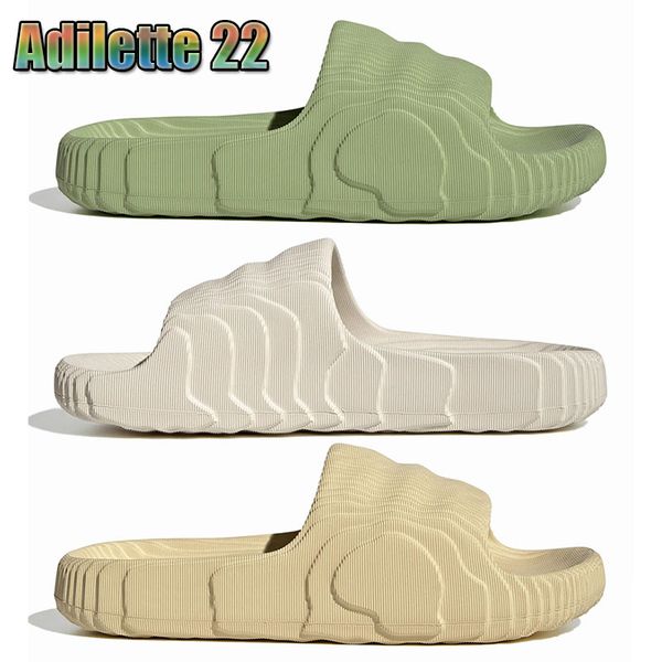 

big size 36-45 adilette 22 slides designer slippers mens womens sliders luxury shoes pantoufle platform scuffs sandales magic lime desert sa, Black