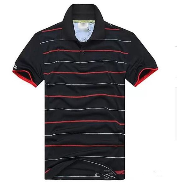 Polo da uomo Polo da uomo in cotone casual estivo a maniche corte con ricamo a righe di marca di coccodrillo di qualità