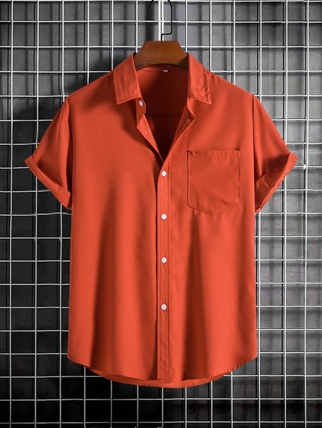 

men pocket patched shirt 11n1#, White;black