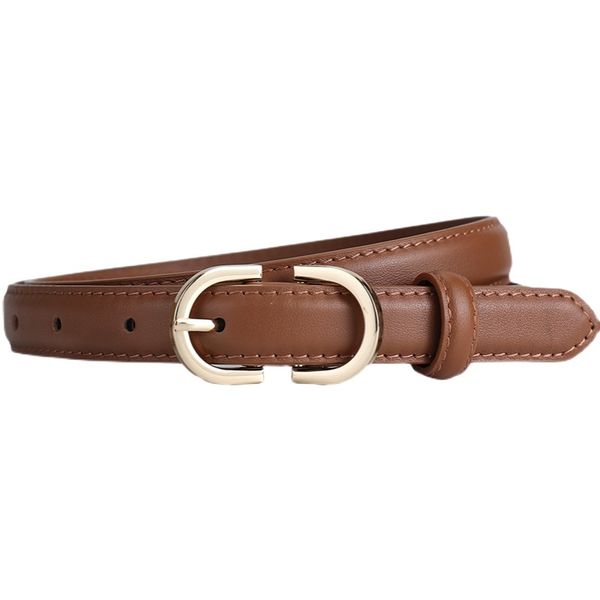 

light luxury niche french fashion belt female literary simple wild leather belt with skirt decorative pants accessories, Black;brown