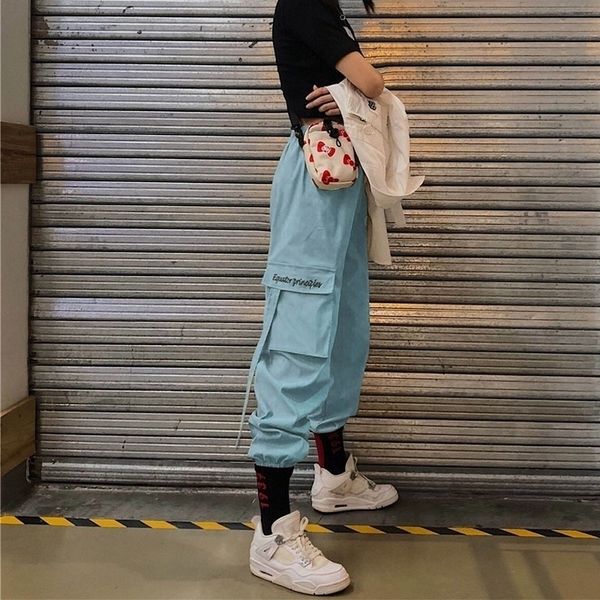 

womens jogging pants streetwear shelf spring and autumn black white red purple green female pants student ladies pantalones y200418