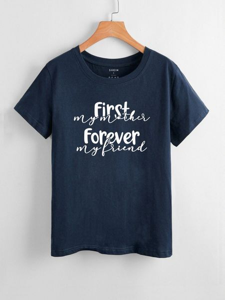 

slogan graphic short sleeve tee 27ti#, White