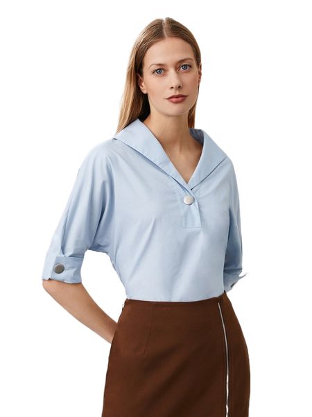 

motf premium cotton blend sailor collar f8b8#, White