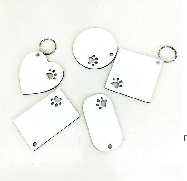 

wooden sublimation blank keychain pendant double sided heat transfer pet keychains bag decoration wholesale zza12875, Silver
