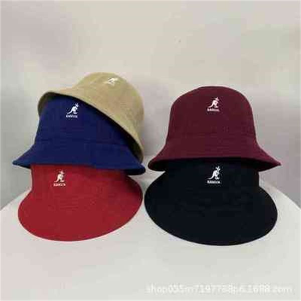 

2022 kangol kangaroo mesh hollow breathable dome fisherman hat summer thin embroidered basin net red same, Blue;gray