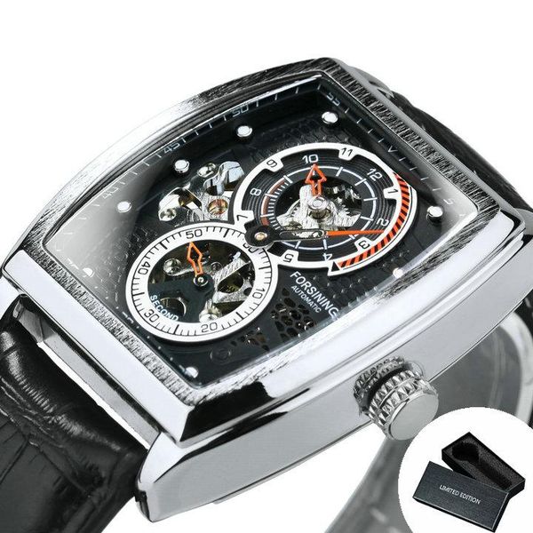 

wristwatches forsining gold automatic mechanical watch for men skeleton 22mm leather strap mens relogio masculinowristwatcheswristwatches, Slivery;brown