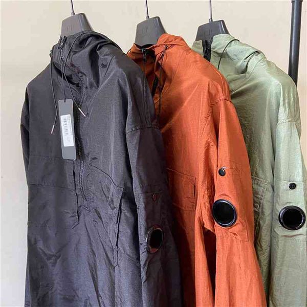 

cp 22ss fashion company loose nylon hooded jacket men ultra light orange jackets outdoor casual pullover coat, Black
