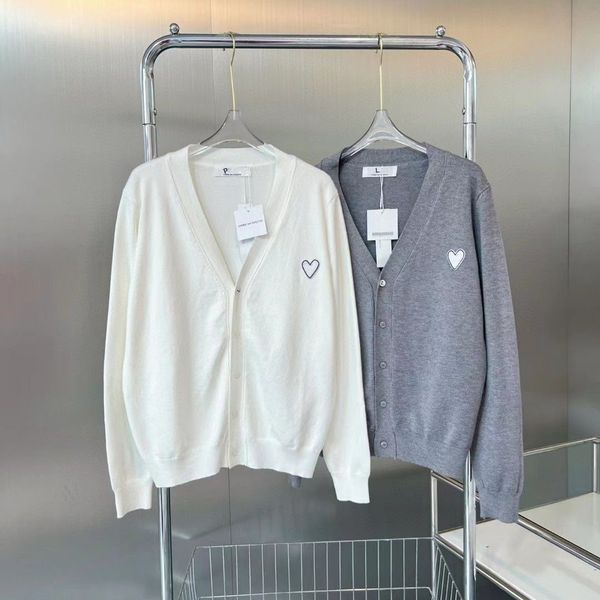 

knitted cardigan sweater men women knits love with letters tees jacquard temperament v-neck wool thin knit button jacket lovers, White