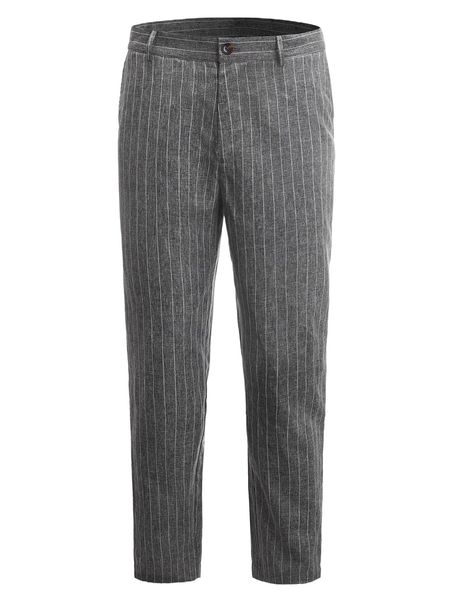 

men button waist striped pants g1wa#, Black