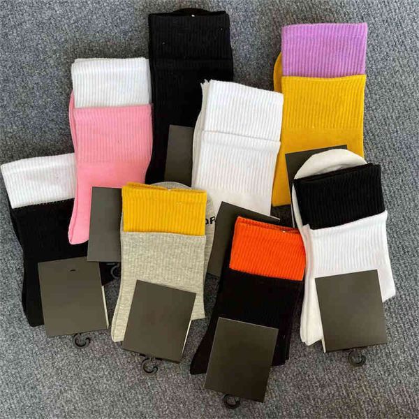 

mens socks women cotton all-match classic ankle letter breathable black and white football basketball sports sock wholesale ljny