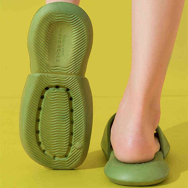 

slippers eva female summer home bathroom slippers couple silent home ultra-thick slippers wholesale t220728, Black