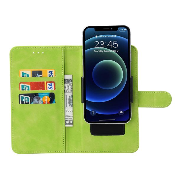 Universelle PU-Leder-Geldbörsenhüllen für iPhone 13 Pro Max 12 Samsung S21 4,0 bis 7,0 Zoll Handyhülle 4 Größen Kartenfächer Flip Stand Cover