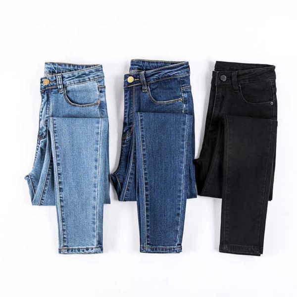 Yüksek Belden Skinny Jeans Kadın Moda Kadınlar Kadınlar İçin Ripped Erkek Arkadaş Kadınları Artı Boyut 210608