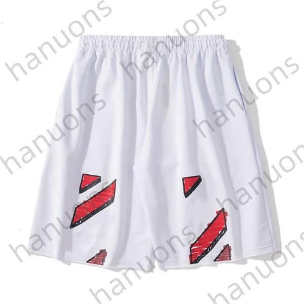 

off new watercolor graffiti sports ow shorts popular casual capris men's and women's beach pants white mother of printing x, White;black
