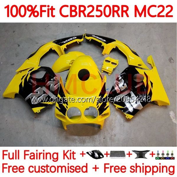 Einspritzkörper für HONDA CBR 250RR 250 RR CC CBR250RR 90 91 92 93 94 95 96 97 98 99 128No.56 250CC MC22 CBR250 RR 1990 1991 1992 1995 1996 1997 1998 1999 Verkleidung gelb schwarz