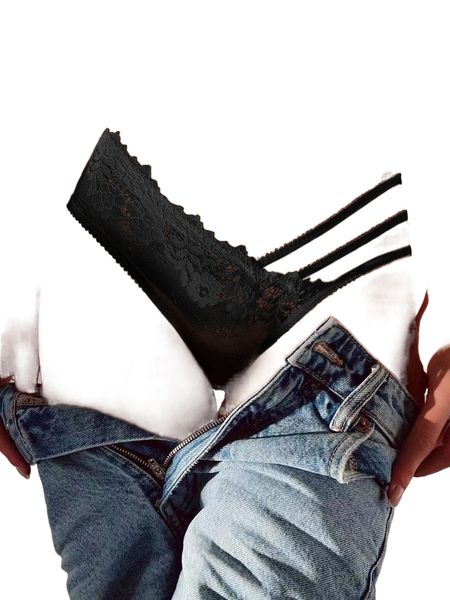 

cut out floral lace panty h8tp#, Black;red