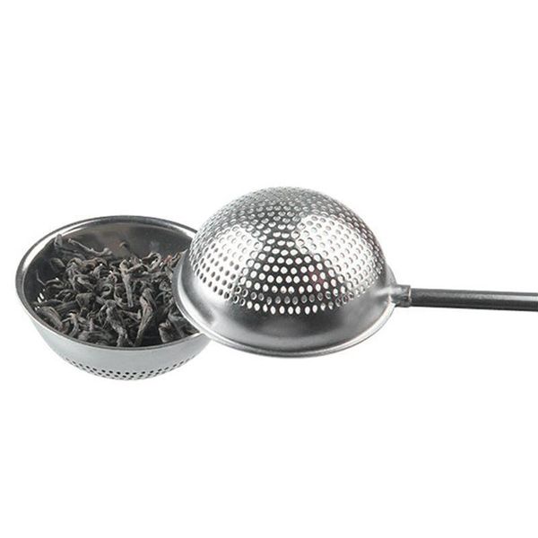 Neue Teesiebskugel Push Teas Infuser Lose Blatt Herbal Teelöffel Sieben Filter Diffusor Home Kitchen Bar Getränke Edelstahl