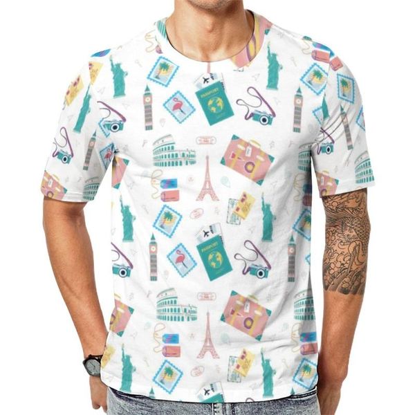 T-shirt da uomo T-shirt per vacanze da viaggio Passport Holiday Valigia Streetwear O Retro Tee Premium Man Print Tops Plus Size 6XLMen's