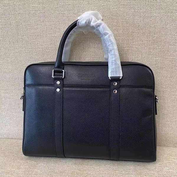 

new men shoulder briefcase black leather designer handbag business lapbag messenger bags with nameplates totes men's luggage computer h