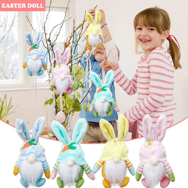

easter rabbit dwarf doll animals pendant easter decorations cute soft kids toys