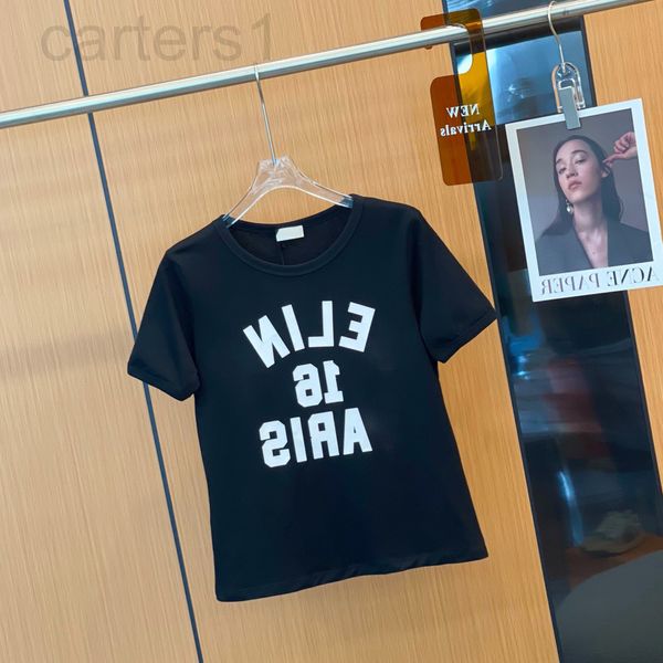 

women's t-shirt designer correct version of ce home letter flocking printing short sleeve t-shirt women's design sense minority ro, White