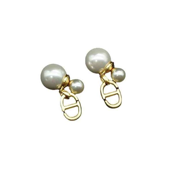 

nose simple alphabet design sense size pearl women's red earrings, Black