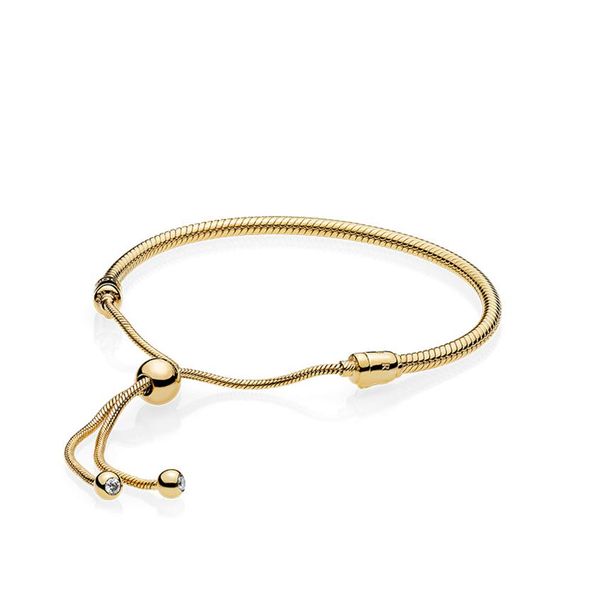 

18k yellow gold plated bracelets hand rope for pandora 925 sterling silver bracelet for women with original gift 58 m2224y, Golden;silver
