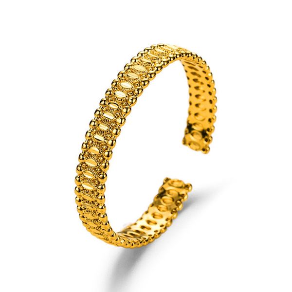 

dubai cuff bangle solid bracelet for women 18k yellow gold filled classic fashion wedding party birthday gift, Black