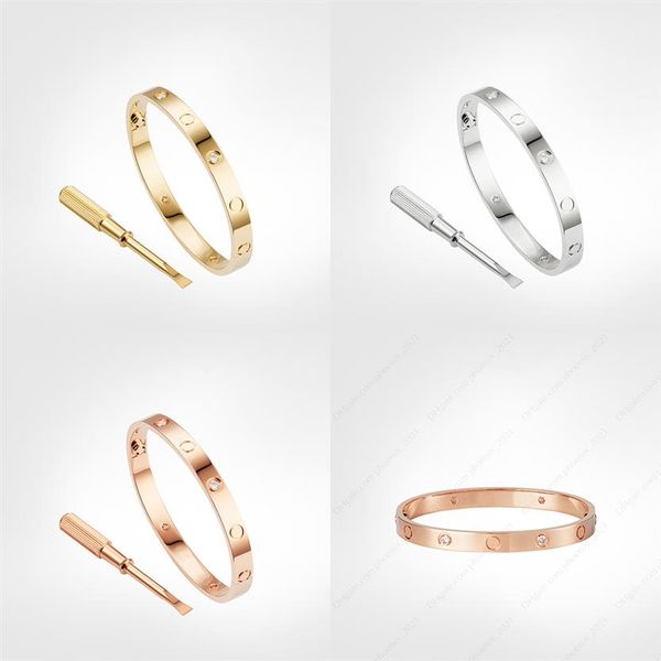 

bangle love screw bracelet 4 diamonds classic designer 5 0 gold bracelets jewelry women titanium steel gold-plated never fade not 213o, Black