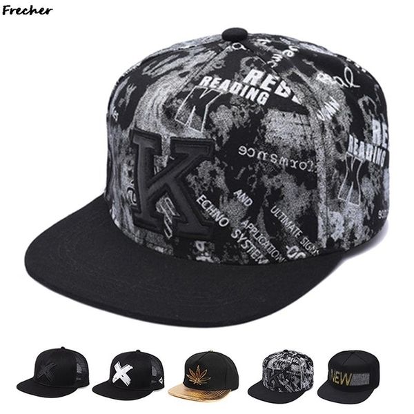 

caps hip hop male bone baseball cap men women hat female band rock baseball flat hats fitted cap summer 220719, Black;white