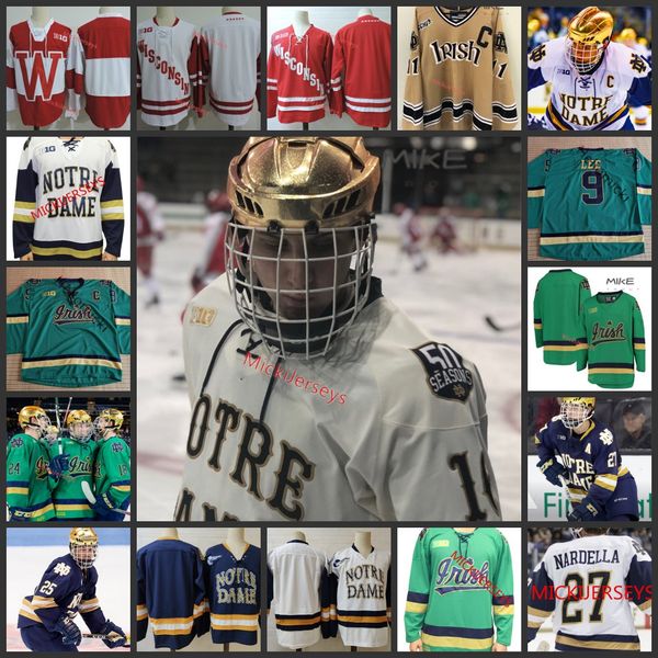 18 Jake Evans Hokey Forması 40 Cal Petersen 26 Steven Fogarty 9 Anders Lee 5 Robbie Russo 21 Bryan Rust Wisconsin Buz Jersey ND Dikişli Kolej Özel NDF Forma