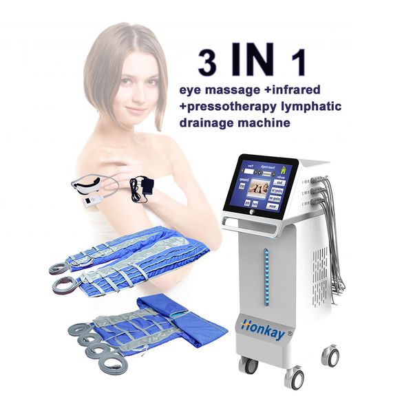 Neuestes Upgrade der vertikalen 3-in-1-Presotherapie-Maschine, Luftdruck-Schlankheitsanzug, Ferninfrarot-Heizung, Körper-Entgiftungsmaschinen, Lymphdrainage, Ganzkörper-Massagegerät