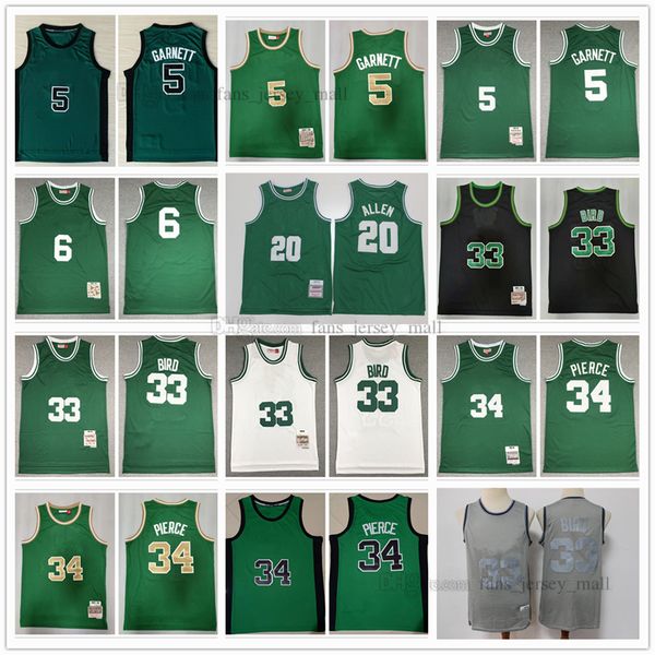 

retro stitched jersey basketball 0 jayson 5 kevin tatum garnett 34 paul 6 bill pierce 20 ray 33 larry allen bird mitchell ness jersey 62-63, Black;red