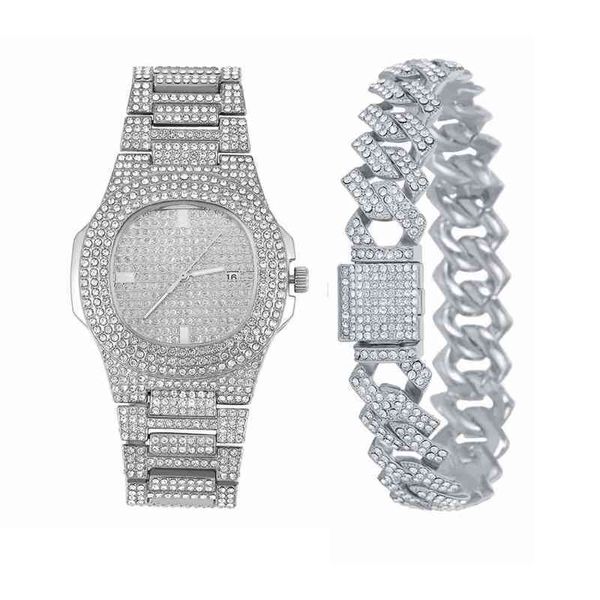 Mode Hip Hop Iced Out Uhr für Männer Frauen Top Marke Luxus Diamant Kalender Quarz Armbanduhr Relogio Reloj Drop Shipping