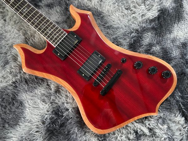 

new style electric guitar wine red color black hardware mahogany body and maple neck 6 strings