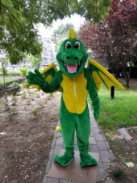 Green Dragon Mascot Traje Dinossauro Dino Personalizado Fantasia Costume Anime Kit Mascotte Tema Fancy Dress Carnaval 41267