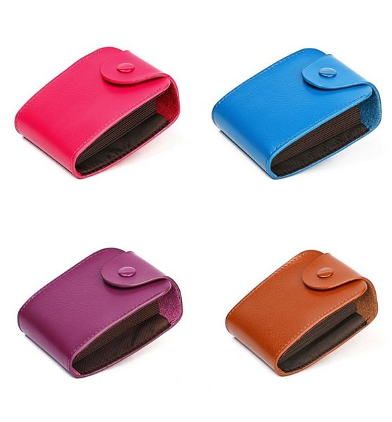 

card bag wholesale customized creative business cards set multi position leather simple student credit card clip, Brown;gray