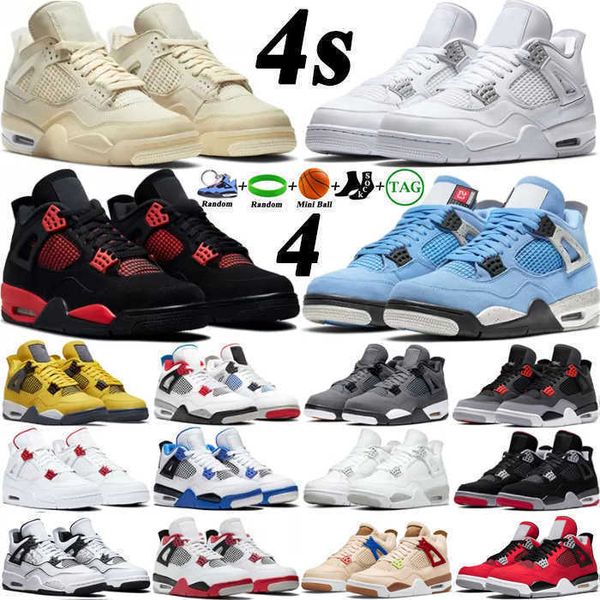 

2022 men women basketball shoes 4 4s red thunder sail black cat white oreo pure money infrared zen master metallic green cool grey cactus