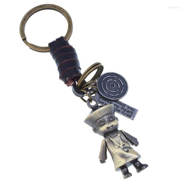 Schlüsselanhänger Punk Vintage Zombie Anhänger Suspension Leder Schlüsselanhänger Charms für Schlüssel Autozubehör KeychainKeychains Fier22