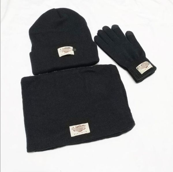 

designer man scarf hat gloves set three-piece winter warm set female hats scarves men drop, Blue;gray