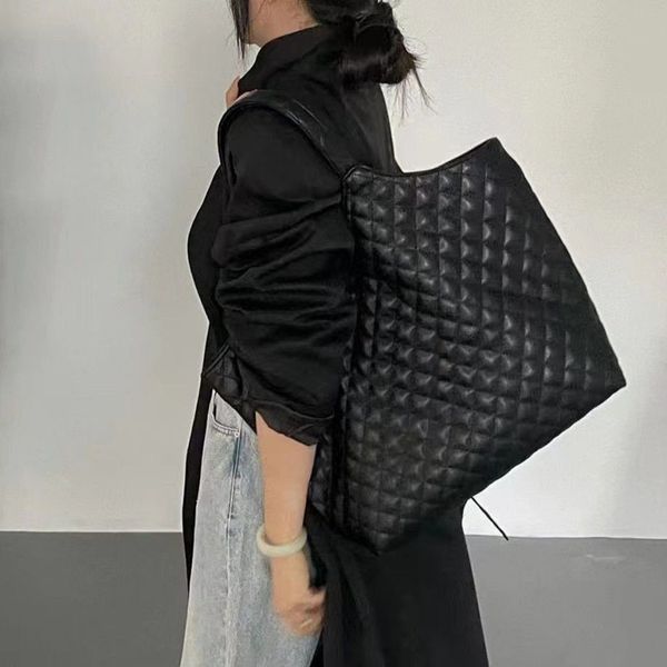 

fashion paris quilted leather tote women handbag designer icare maxi shopping bag black shopper travel hobo shoulder beach bags hand bags cl