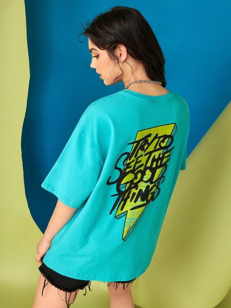 

x nope letter graphic drop shoulder tee r6ly#, White