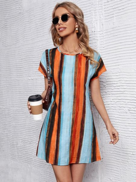 

color block dolman sleeve tunic dress y022#, Black;gray